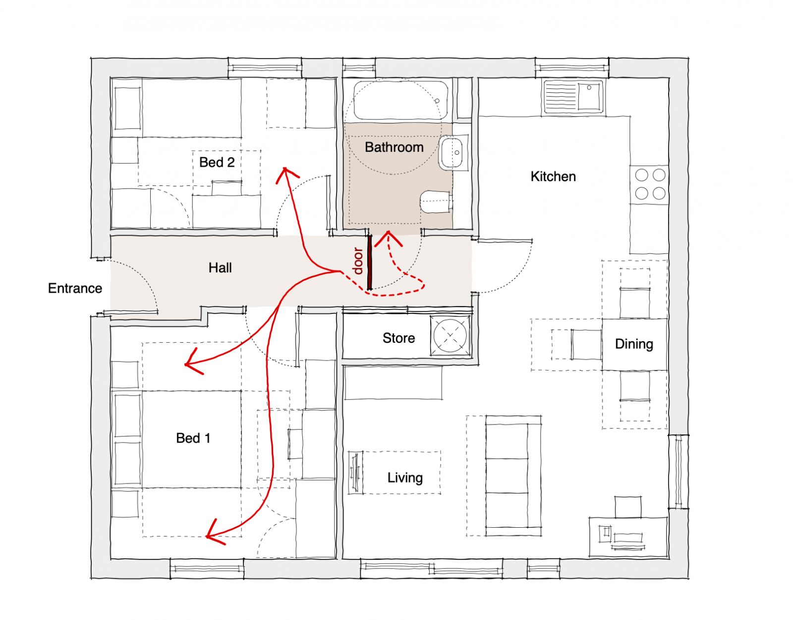 Which way should a bathroom door swing?