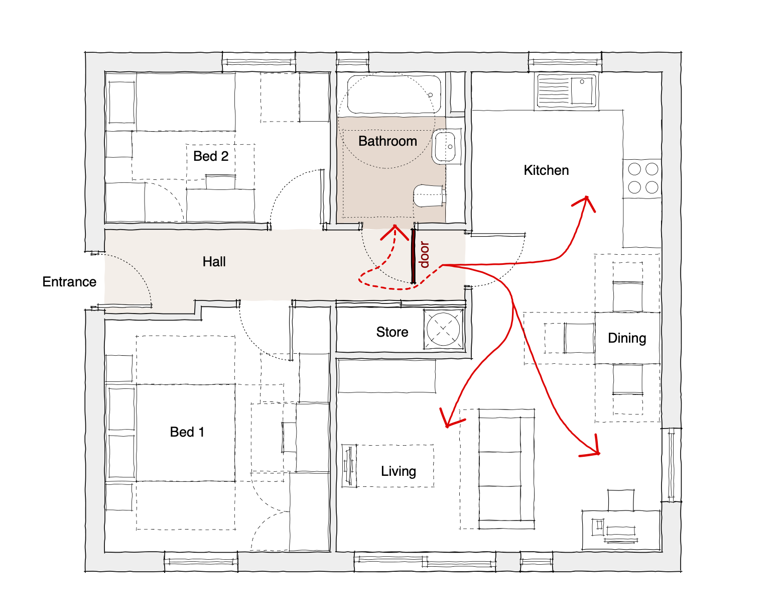 Which way should a bathroom door swing?